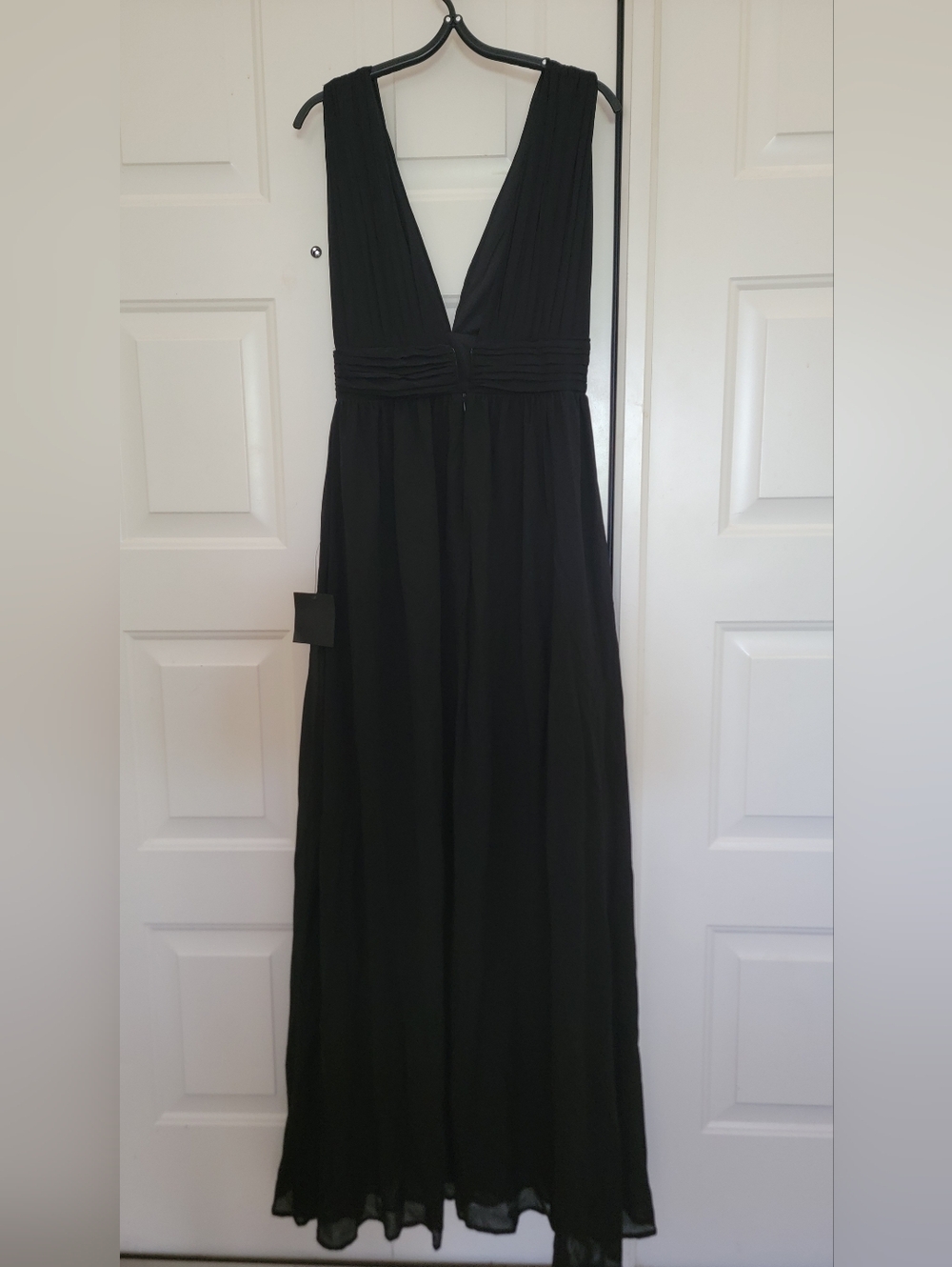 Lulu's Heavenly Hues Black V‑Neck Maxi Dress with High Slit Size Small - Picture 5 of 7